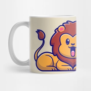 Cute Lion Smiling Cartoon Mug